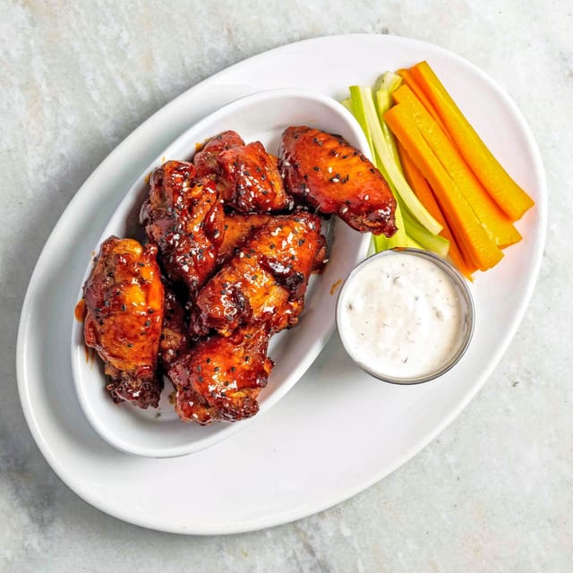 Sweet and Spicy Chicken Wings.