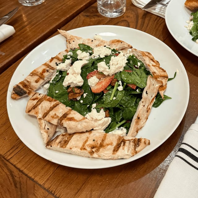 Grilled Chicken Spinach Salad.